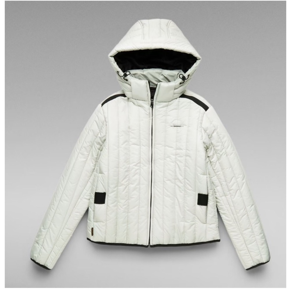 G-Star RAW Women's Meefic Vertical Quilted‎ Jacket Oyster Blue Size XS MSRP $290